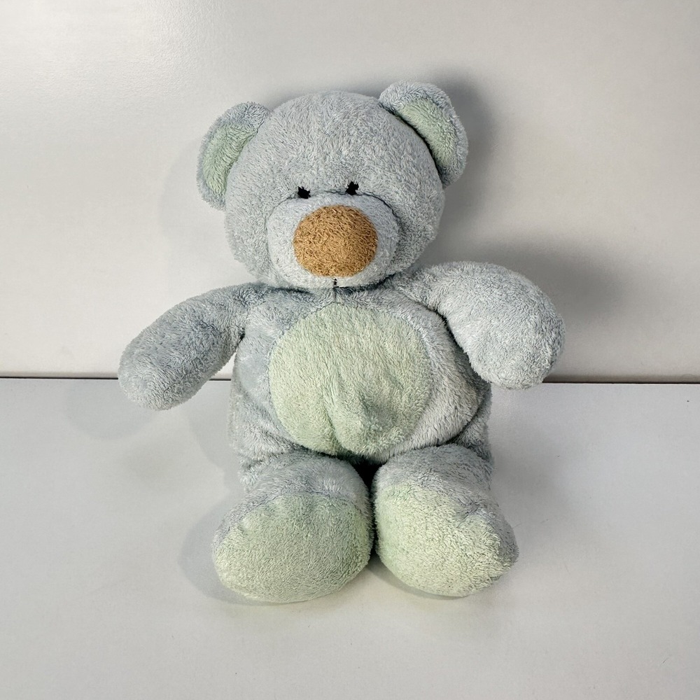 TY Pluffies Bluebeary Lovey Plush Toy Stuffed Animal 2002 Blue Teddy Bear TyLux